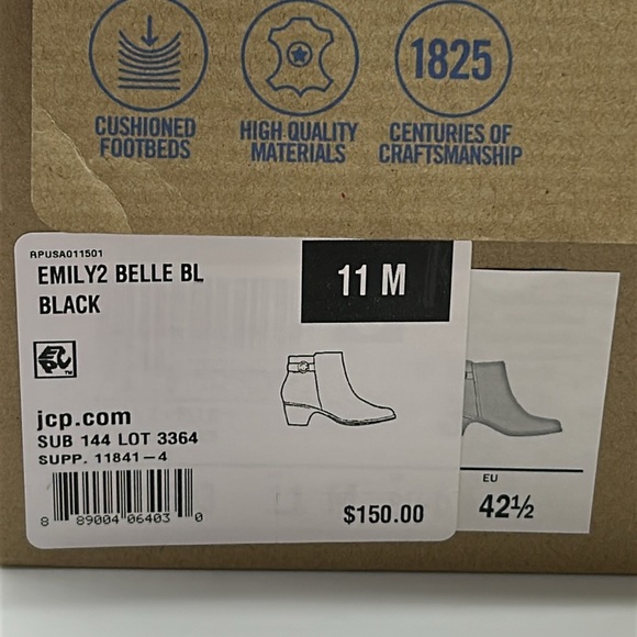 2512- Clarks Emily2 Belle Black Ankle Booties – Size 11 M – NWT with Box - Picture 10 of 12